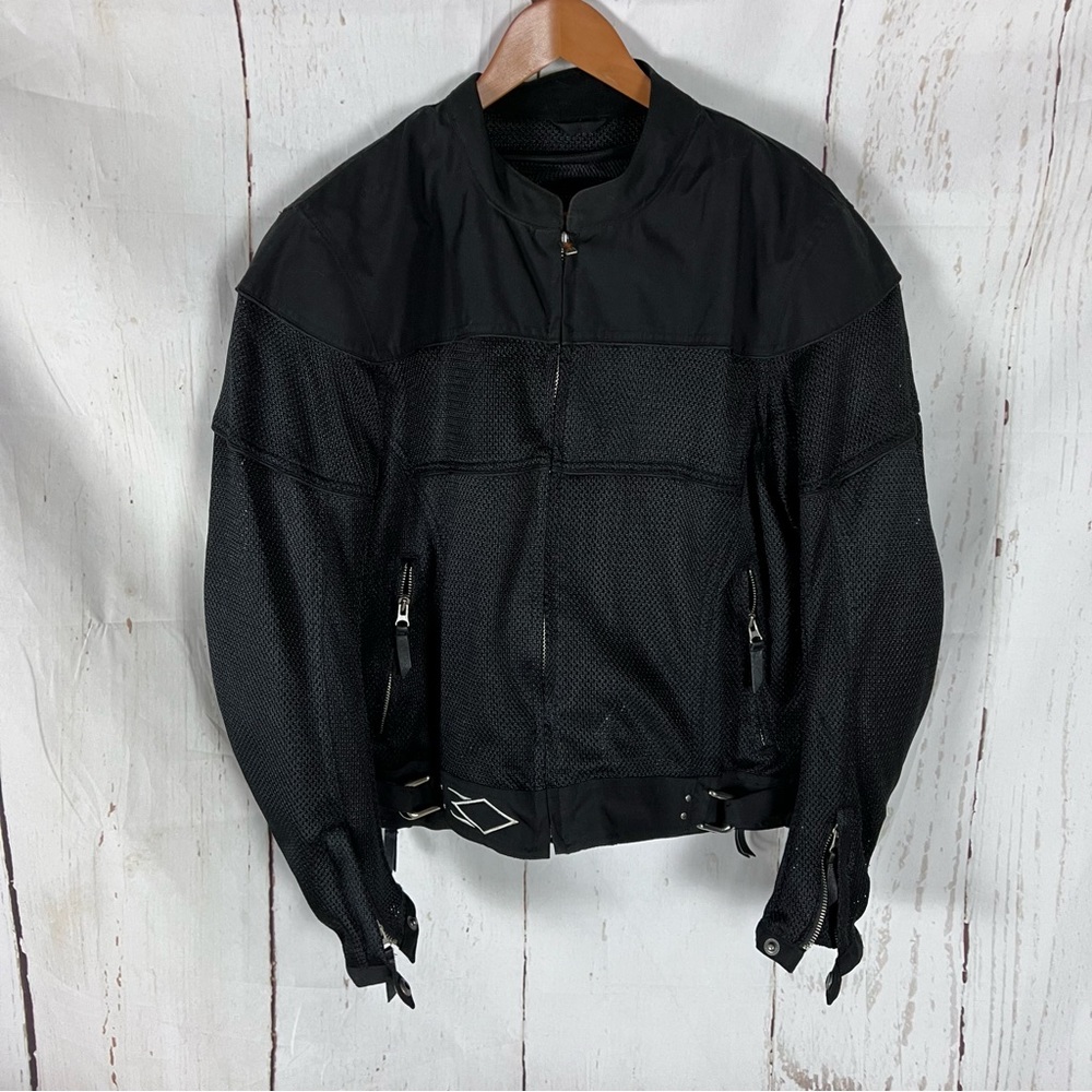 Power Trip Mesh Motorcycle Jacket Black/White Womens XL